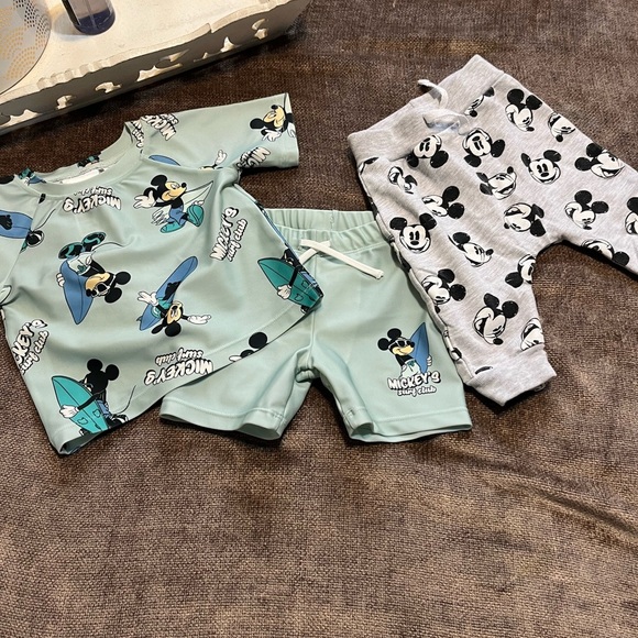Disney Baby Bundle: Mickey Mouse Swimwear and Pants, Size 3-6 Months - Picture 1 of 8